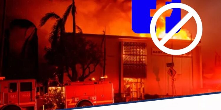 ما حقيقة توقف خدمات فيسبوك بسبب اقتراب حرائق كاليفورنيا