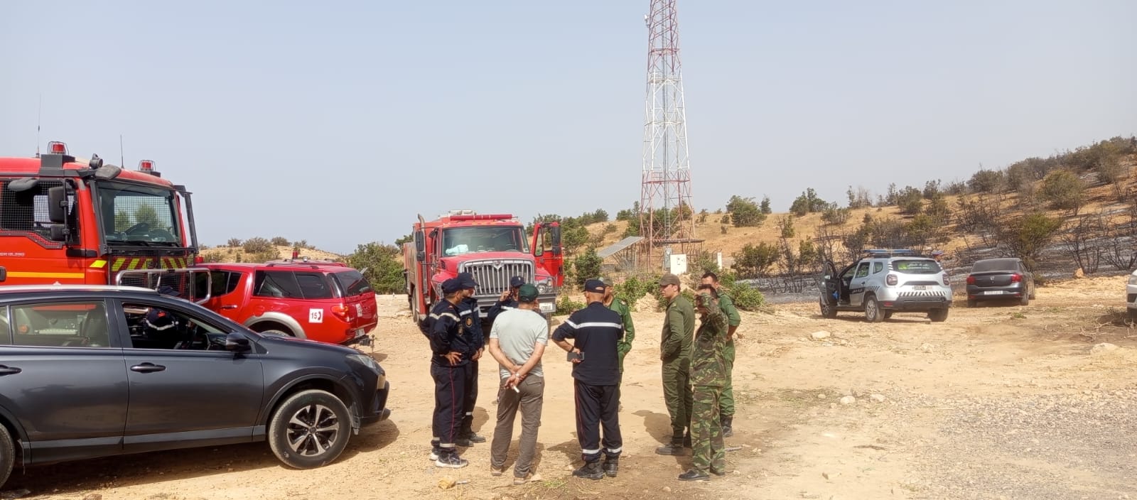 ام سات نيوز في عين المكان والسلطات  تنجح في اخماد حرائق غابات جماعة اورير