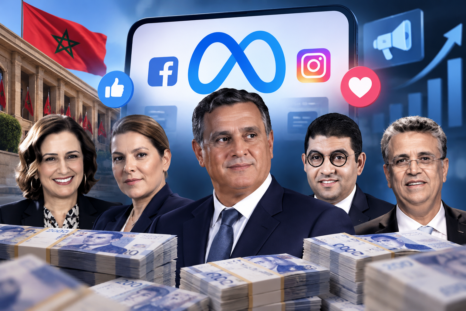 أخنوش يتصدر الإنفاق الإعلاني على «ميتا» بـ58 مليون سنتيم.. وعمور تتجاوز 53 مليوناً